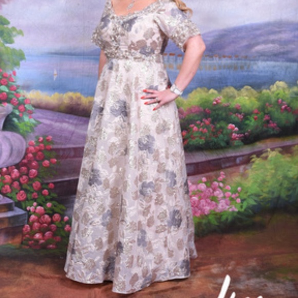 Terani Couture Floral Evening Dress Custom Altered Size 16 - Picture 1 of 16